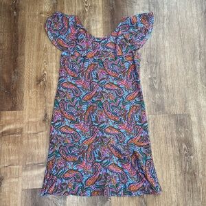 J.Crew‎ Multicolor Paisley Dress 100% Silk Mermaid Style size 8 Tall